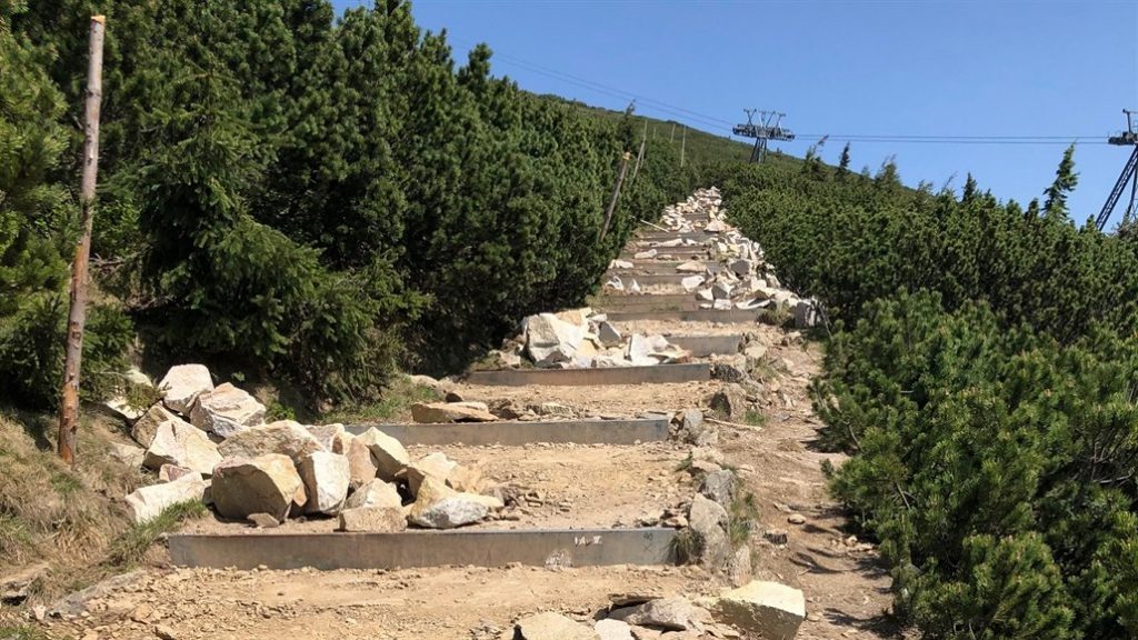 Stairs leading to the Czech highest mountain